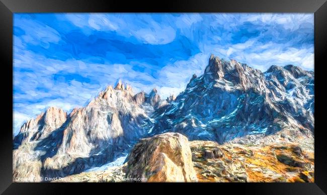  Chamonix Alps Art Panorama  Framed Print by David Pyatt