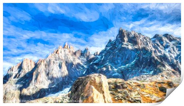  Chamonix Alps Art Panorama  Print by David Pyatt