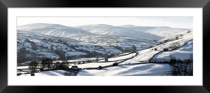 Thwaite in winter Swaledale Yorkshire Dales black and white Framed Mounted Print by Sonny Ryse