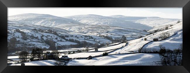 Thwaite in winter Swaledale Yorkshire Dales black and white Framed Print by Sonny Ryse