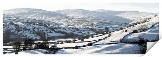 Thwaite in winter Swaledale Yorkshire Dales black and white Print by Sonny Ryse