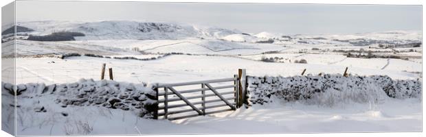 Wharfedale covered in snow in winter Yorkshire Dales Canvas Print by Sonny Ryse