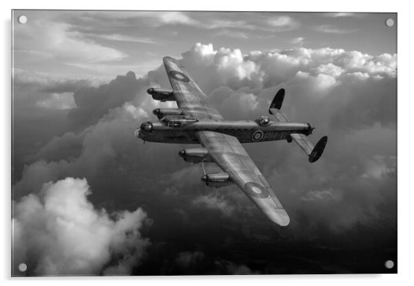 Lancaster PH-D in flight B&W version Acrylic by Gary Eason