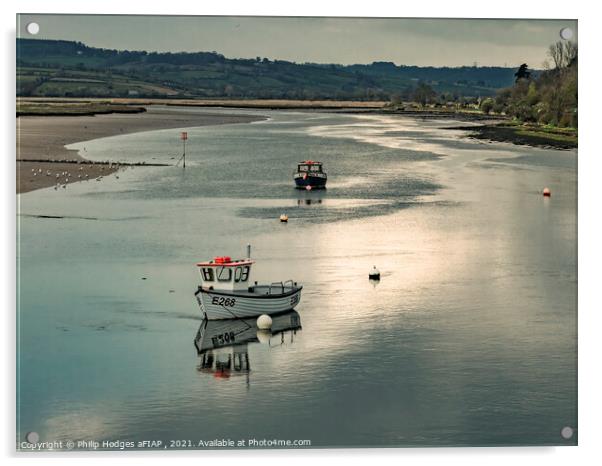 River Axe Estuary Acrylic by Philip Hodges aFIAP ,