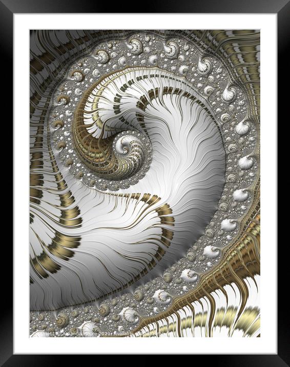 White and Gold 04 Framed Mounted Print by Amanda Moore