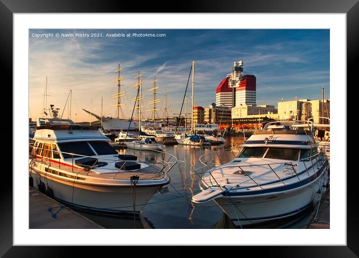 The Harbour Gothenburg, Sweden Framed Mounted Print by Navin Mistry