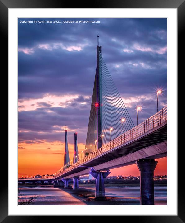 Mersey gateway Framed Mounted Print by Kevin Elias