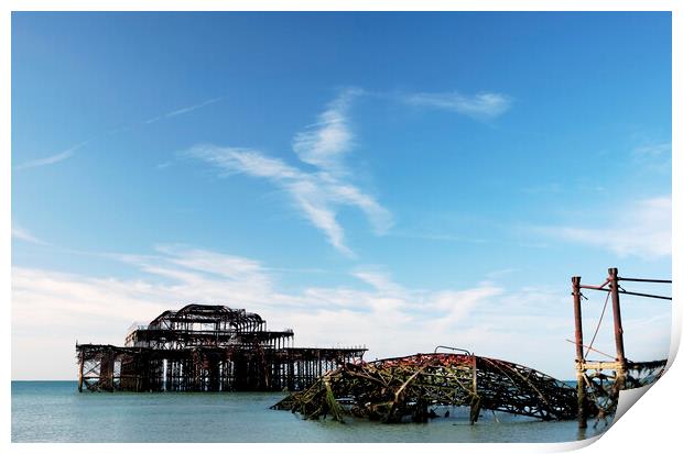 Ruins of Brighton West Pier, Brighton, Sussex Print by Neil Overy