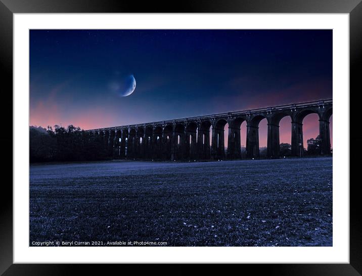Balcombe Viaduct nighttime  Framed Mounted Print by Beryl Curran