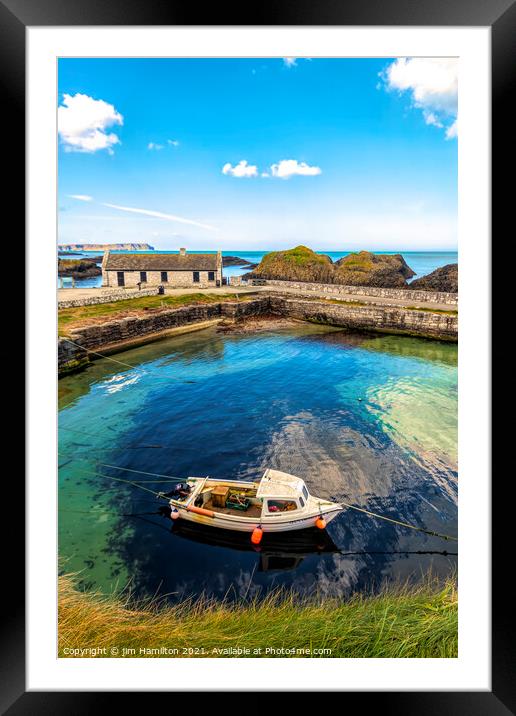 Ballintoy harbour Northern Ireland. Framed Mounted Print by jim Hamilton