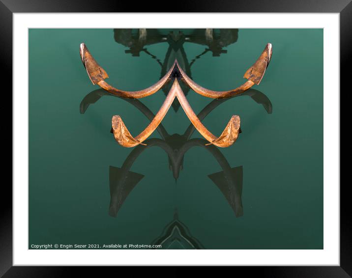 Ship anchor with symmetry effect  Framed Mounted Print by Engin Sezer
