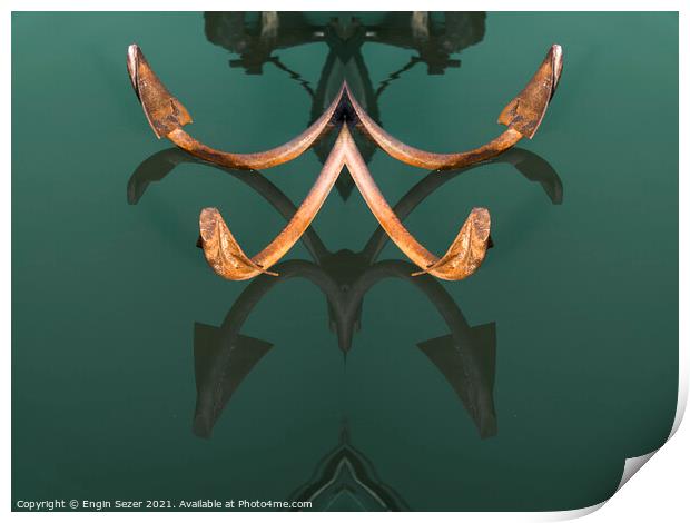 Ship anchor with symmetry effect  Print by Engin Sezer
