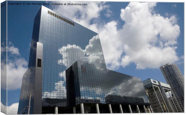 Clouds and modern offices in Rotterdam Canvas Print by Ian Murray