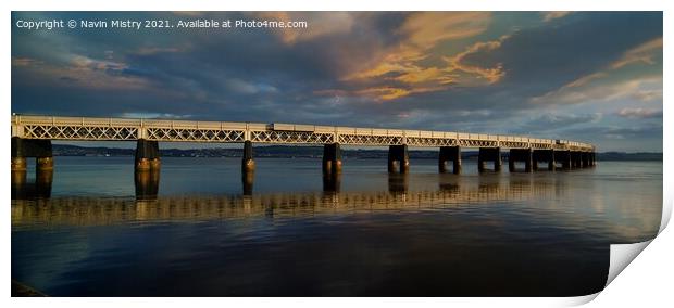 Tay Bridge, Dundee Panoramic Print by Navin Mistry