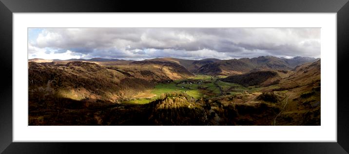 Borrowdale Aerial Lake District Framed Mounted Print by Sonny Ryse