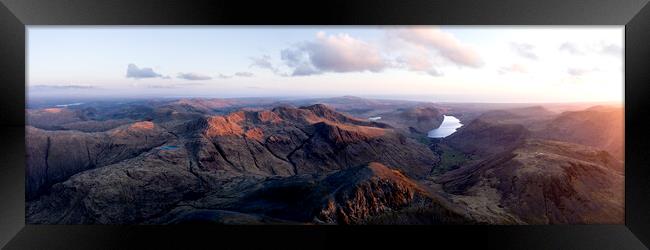 Great gable and Scafell Pike Aerial Lake District Framed Print by Sonny Ryse