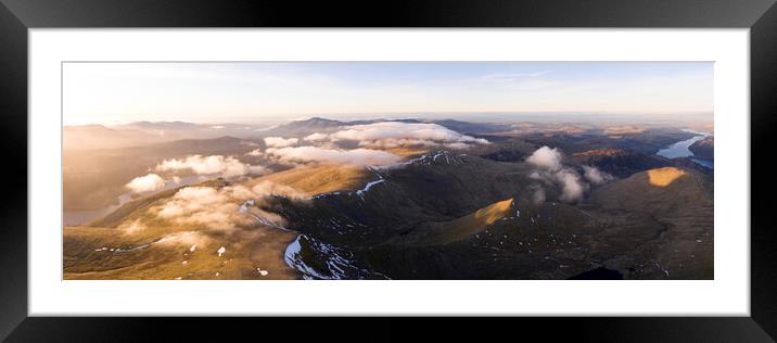 Helvellyn and Catstye Cam Aerial Lake District Framed Mounted Print by Sonny Ryse