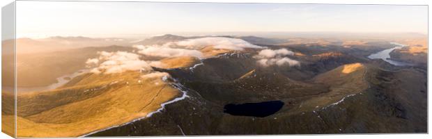 Helvellyn and Striding Edge Aerial Lake District Canvas Print by Sonny Ryse