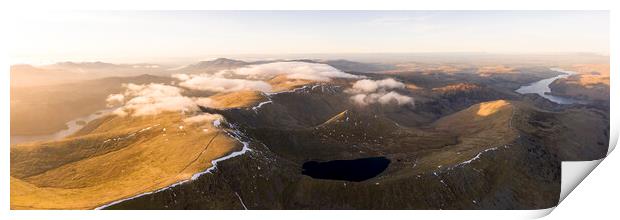 Helvellyn and Striding Edge Aerial Lake District Print by Sonny Ryse