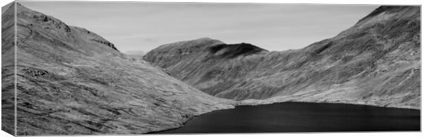 Grisedale Tarn Black and White Lake District Canvas Print by Sonny Ryse