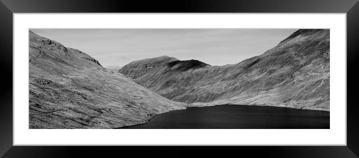 Grisedale Tarn Black and White Lake District Framed Mounted Print by Sonny Ryse