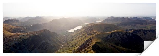 Honistor Pass and Buttermere Valley Aerial Lake District Print by Sonny Ryse