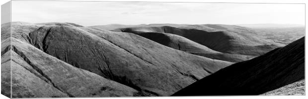 Howgill Fells Black and white Cumbria 2 Canvas Print by Sonny Ryse
