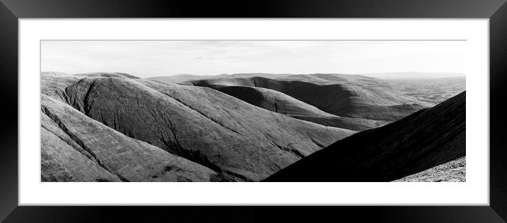 Howgill Fells Black and white Cumbria 2 Framed Mounted Print by Sonny Ryse