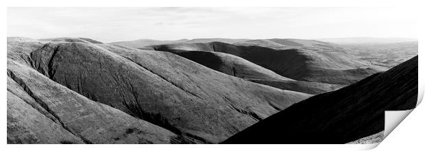 Howgill Fells Black and white Cumbria 2 Print by Sonny Ryse