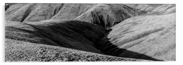 Howgill Fells Black and White Yorkshire Dales Cumbria 2 Acrylic by Sonny Ryse