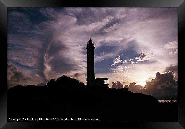 The Light House in Green Island, Taiwan. Framed Print by Chia Ling Blandford