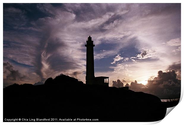 The Light House in Green Island, Taiwan. Print by Chia Ling Blandford