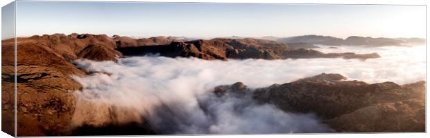 Langdale Valley Aerial Cloud Inversion Lake District 2 Canvas Print by Sonny Ryse