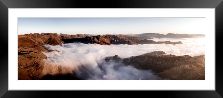 Langdale Valley Aerial Cloud Inversion Lake District 2 Framed Mounted Print by Sonny Ryse