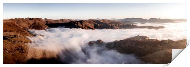 Langdale Valley Aerial Cloud Inversion Lake District 2 Print by Sonny Ryse