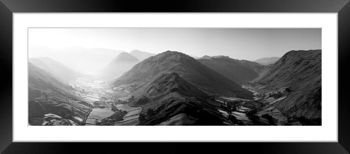Martindale Black and White Lake District Framed Mounted Print by Sonny Ryse