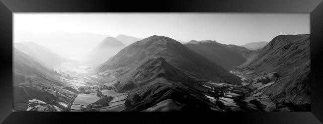 Martindale Black and White Lake District Framed Print by Sonny Ryse