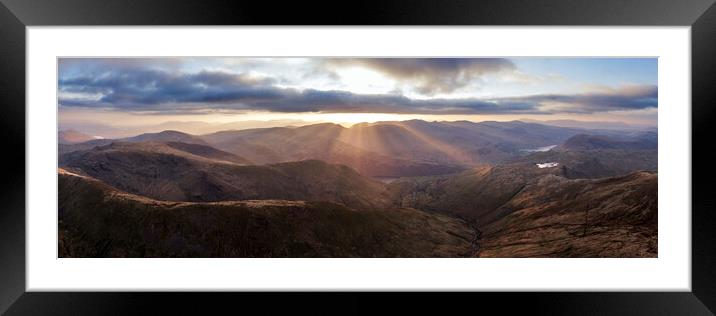 Patterdale and Helvellyn Aerial Lake District Framed Mounted Print by Sonny Ryse