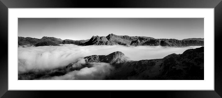 Side Pike Cloud Inversion Lake Dsitrict Black and white Framed Mounted Print by Sonny Ryse