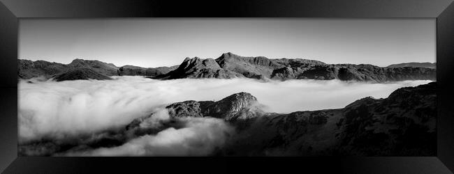 Side Pike Cloud Inversion Lake Dsitrict Black and white Framed Print by Sonny Ryse