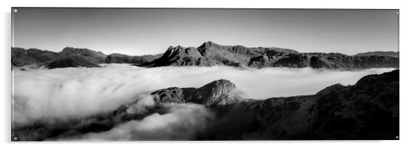 Side Pike Cloud Inversion Lake Dsitrict Black and white Acrylic by Sonny Ryse