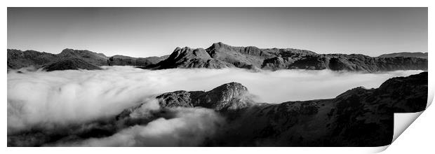 Side Pike Cloud Inversion Lake Dsitrict Black and white Print by Sonny Ryse