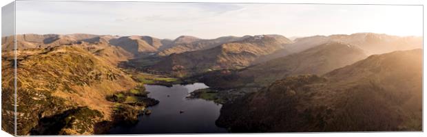 Ullswater and Glenridding Aerial Lake District 2 Canvas Print by Sonny Ryse