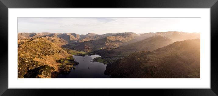 Ullswater and Glenridding Aerial Lake District 2 Framed Mounted Print by Sonny Ryse