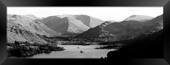 Ulswater and Glenridding Black and White Lake District Framed Print by Sonny Ryse