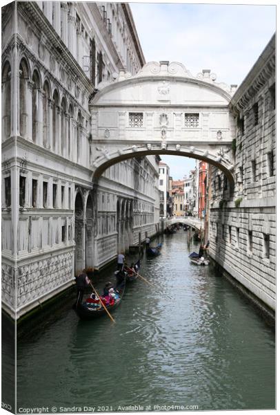 Bridge of Sighs Venice Canvas Print by Sandra Day