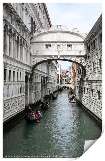 Bridge of Sighs Venice Print by Sandra Day