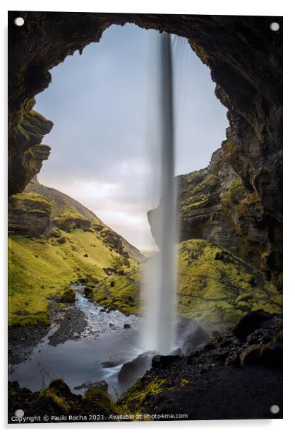Kvernufoss waterfall in Iceland Acrylic by Paulo Rocha
