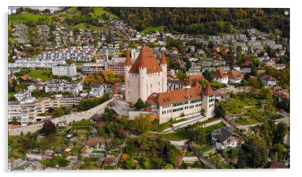 Aerial view over the city of Thun in Switzerland Acrylic by Erik Lattwein