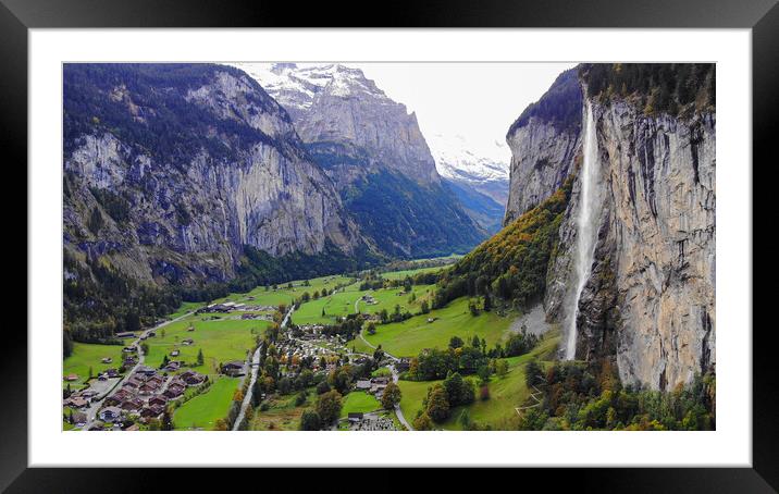 Lauterbrunnen in Switzerland - a wonderful village in the Swiss  Framed Mounted Print by Erik Lattwein